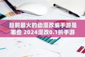 目前最火的动漫改编手游是哪些 2024漫改0.1折手游排行榜