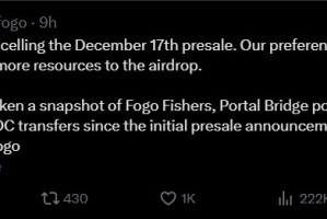 FOGO 2000万美元代币预售一夜之间取消：FOGO为何放弃？