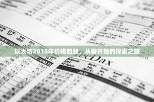 以太坊2015年价格回顾，从零开始的探索之旅